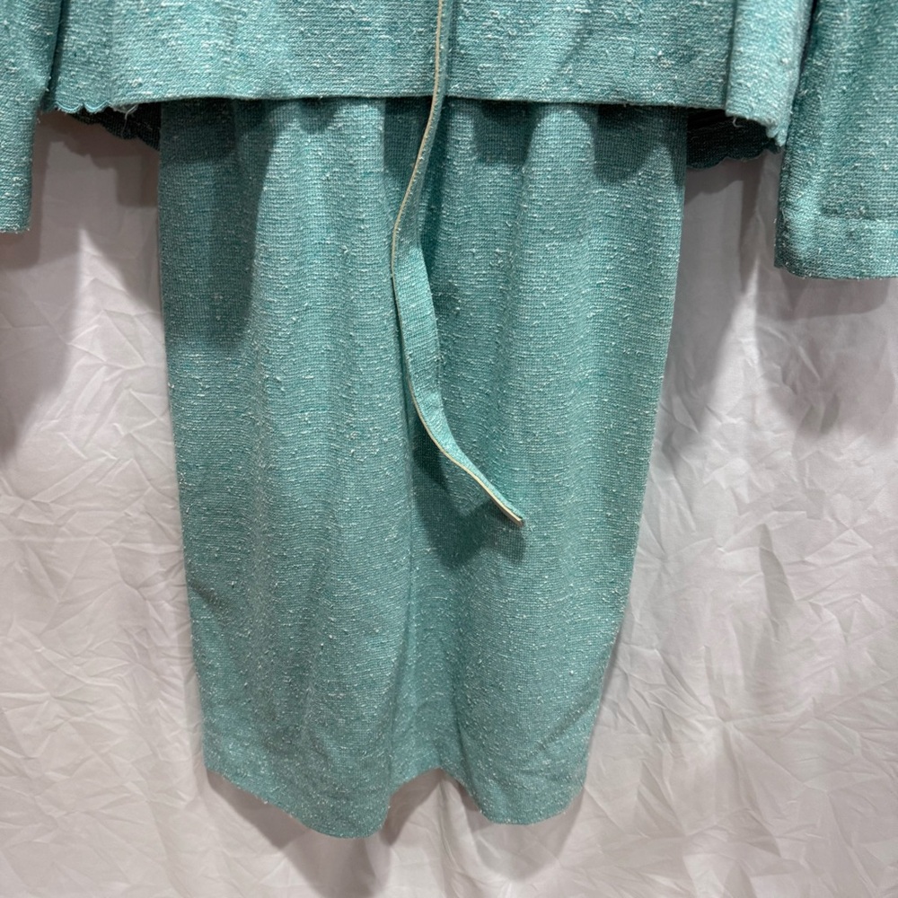 Marty Gutmacher Vintage 2 Piece‎ Dress Set Belt Scalloped Blazer Floral Corpcore - Picture 6 of 14